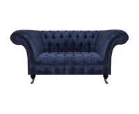 Chesterfield Blaue Polstercouch Wohnzimmer 2-Sitzer Luxus Edle SitzmöBel