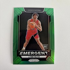 2024-25 Panini Prizm Jakobe Walter Rookie Green Emergent RARE NEW Toronto Raptor