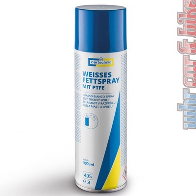 PTFE Fettspray Schmierfett weiß 300ml Cartechnic Hochleistungsschmierfett Fett