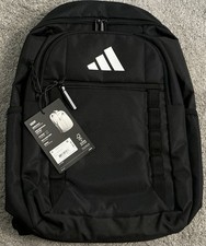 adidas Black Backpack Zip Closure Outer Pockets Padded Unisex Travel Casual