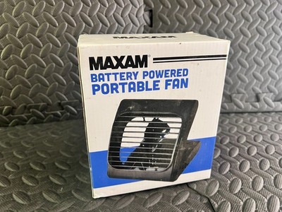 Maxam Black Portable Fan Battery Operated NEW 5x7x7.5
