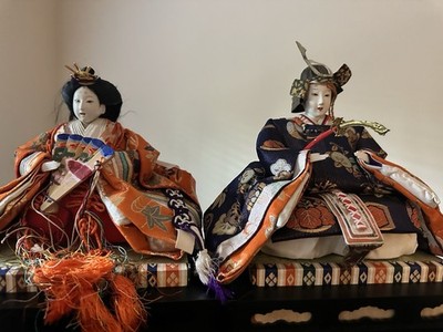 Vintage Japanese Hina Dolls Emperor Empress Imperial Couple Hinamatsuri Showa