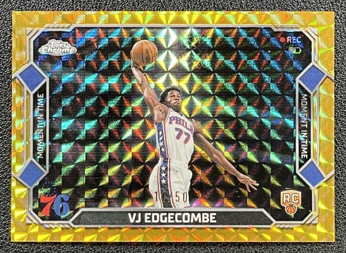 VJ EDGECOMBE 2025 TOPPS CHROME UPDATE MOMENT IN TIME GOLD GEO REFRACTOR RC 14/50