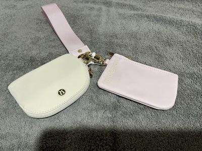 Lululemon Dual Pouch Wristlet Blissful Pink/Light Ivory Super Cute Rare Find NEW