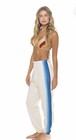 NEW AVIATOR NATION 5 Stripe Sweatpants Women's Size S Vintage White / Blue SMALL — photo 1
