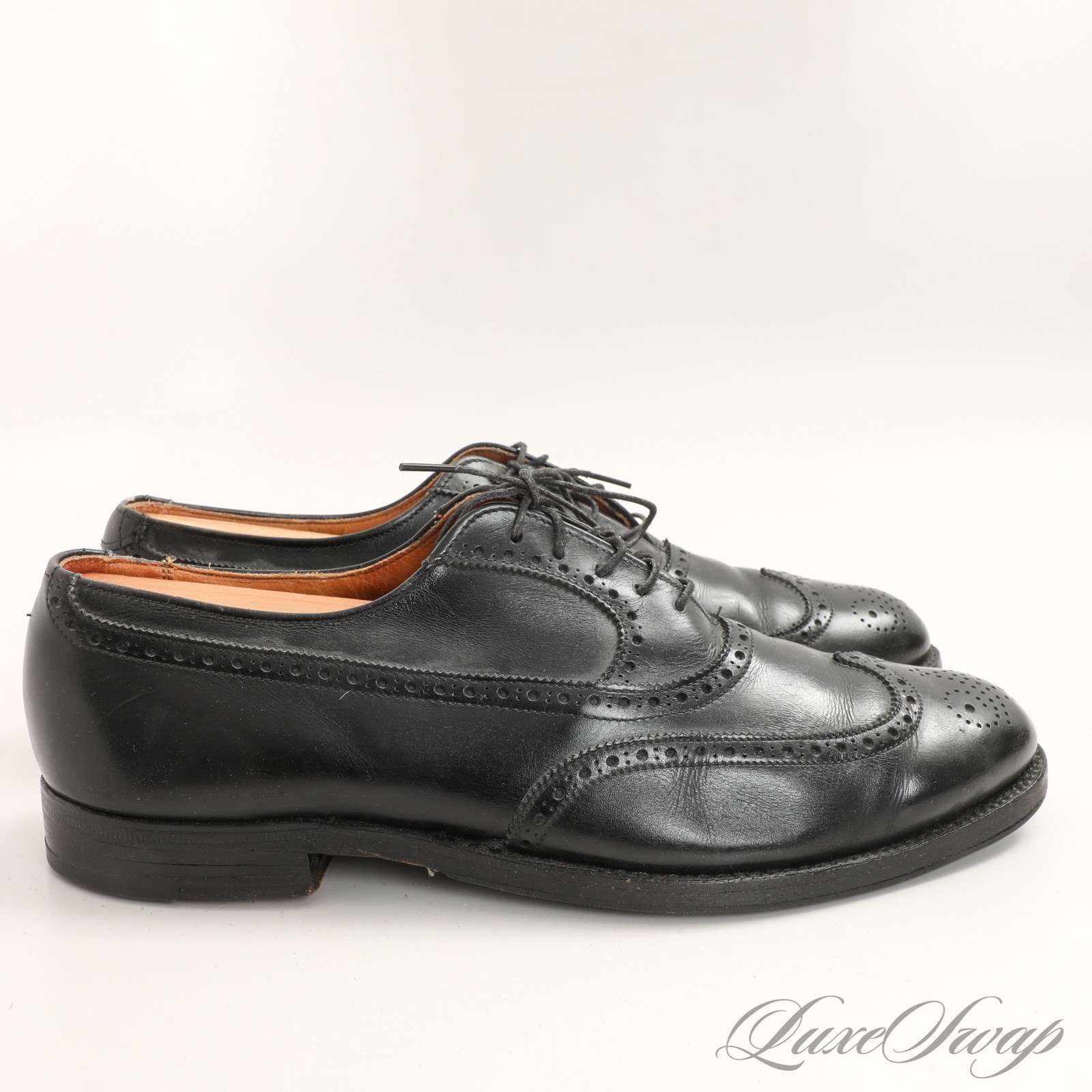 Alden 928 Black Calfskin Wing Tip Bal