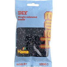 HAMA 207-18 B&uuml;gelperlen Midi, schwarz, 1.000 St&uuml;ck, ab 5 Jahren