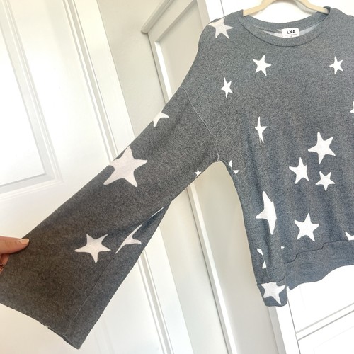 LNA Sweatshirt Womens XS Gray Star Lounge Sustainable Ultra Soft Made in the USA - Picture 4 of 11