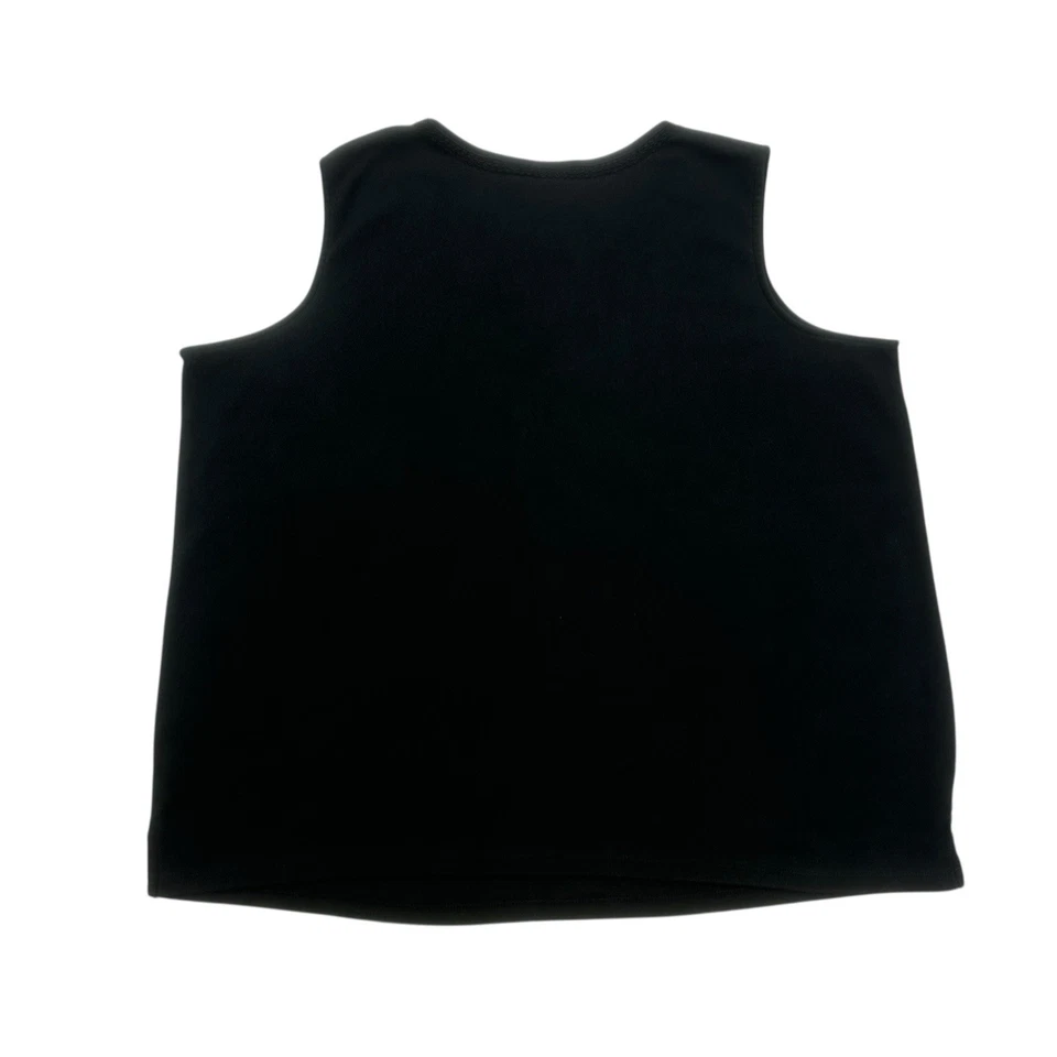 Camiseta sin mangas Mountain Lake vintage para mujer 1X negra cuello en V sin mangas elástica Foto 2 de 4