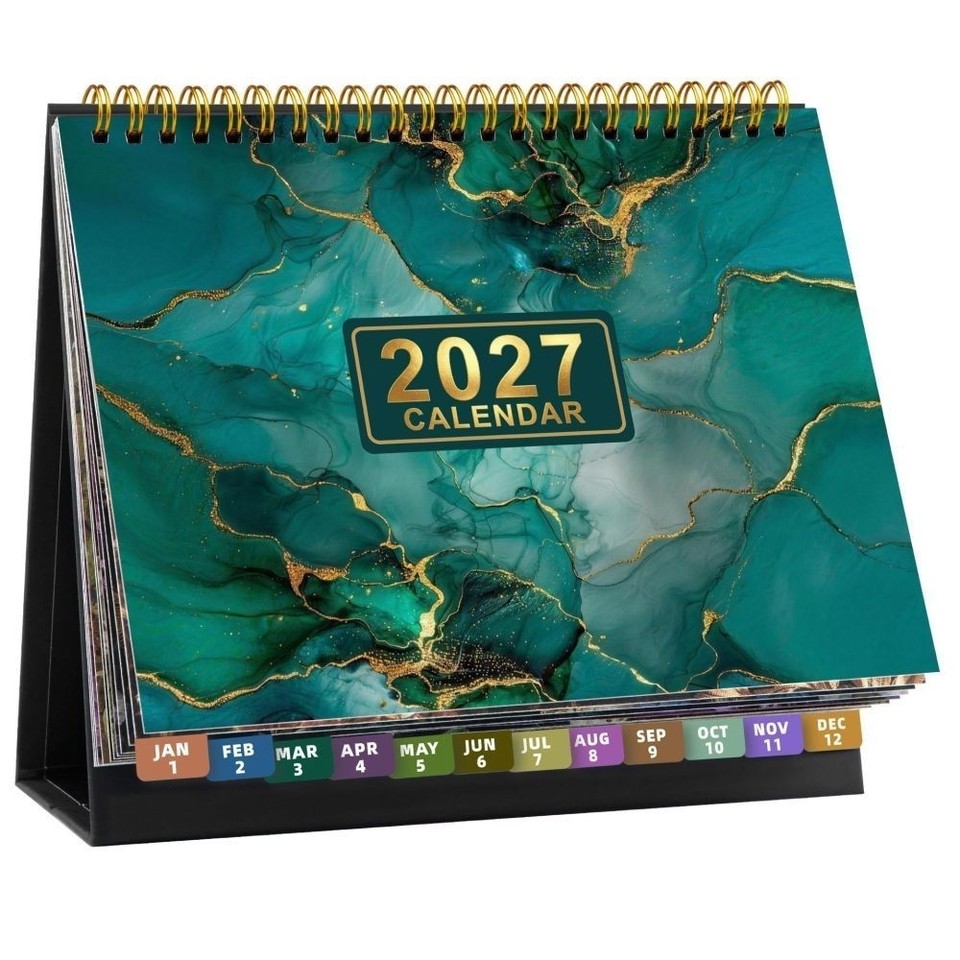 2027 Desk Calendar Standing Flip Desktop Calendar Planner January ...