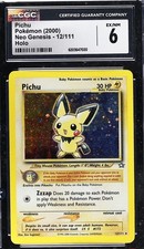 NM Pichu MOON HOLO Neo Genesis 12/111 Rare Holo EN 2000 30HP Pokémon CGC 6 on eBay
