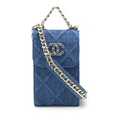 Chanel Denim 19 Coco Mark Crossbody Bag Women Blue One Size