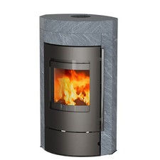 Thermia Ignis Mass Automatik Dauerbrandofen Gussgrau Speckstein Holzofen Kamin