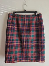 vintage kinloch anderson Tartan Pencil Skirt 100% Scottish Wool Holiday Academia
