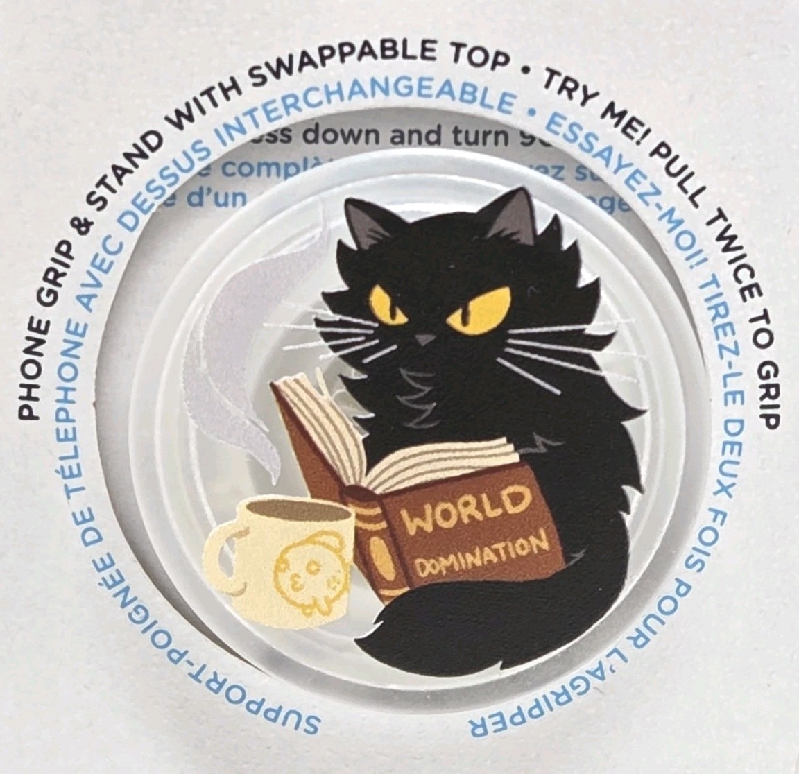 PopSockets Phone Grip Stand World Domination Black Cat POPGRIP