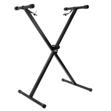 Heavy Duty, Single-X Shape Piano Keyboard Stand, Adjustable  Portable, Black