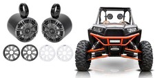 Pair KICKER 45KM654 6.5" 390 Watt Black Tower Speakers For Polaris RZR/ATV/UTV