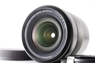 Canon EF-M 18-55mm f/3.5-5.6 IS STM Standard Zoom Lens for EF-M w/F,R caps-MINT-