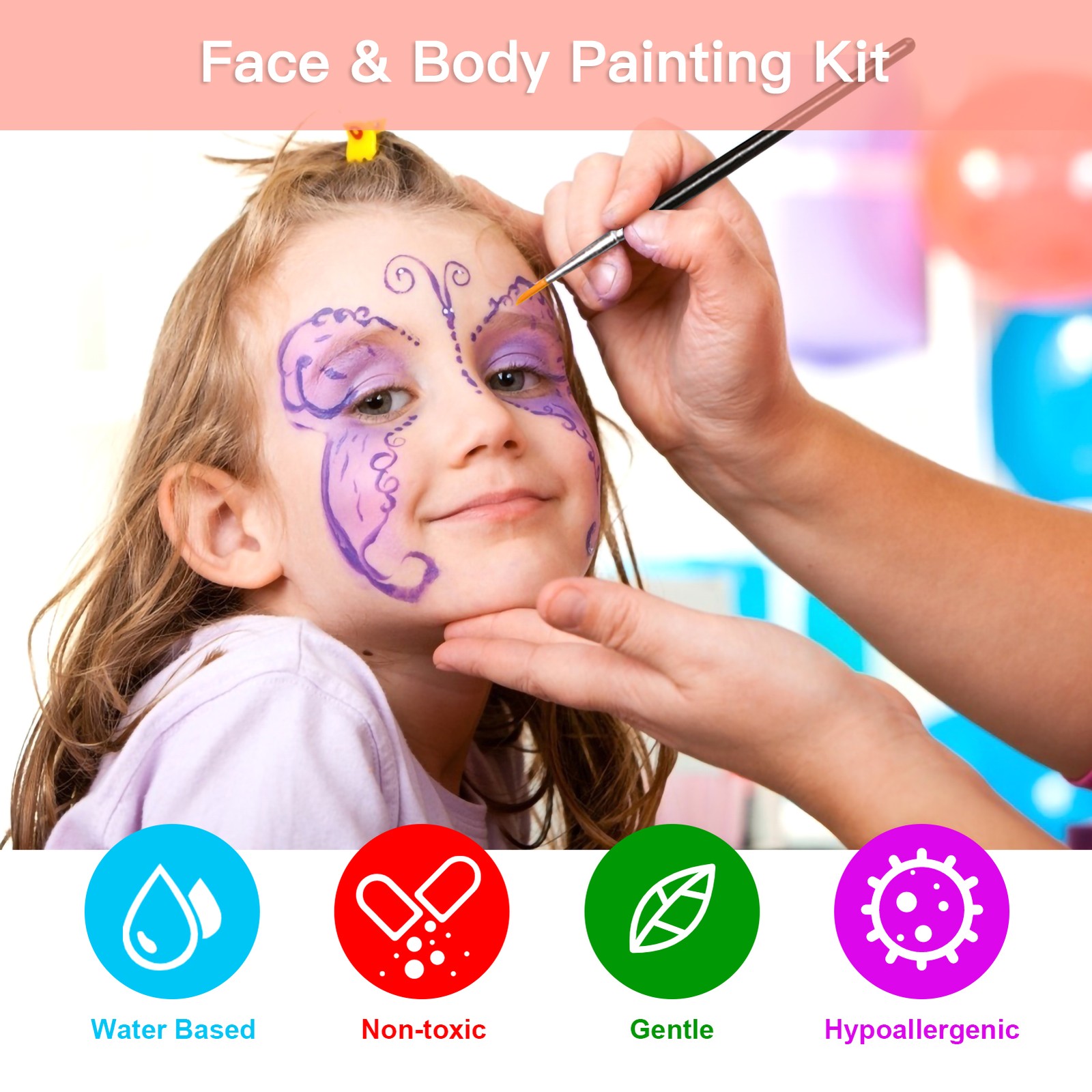 1-Professional Face & Body Painting Kit 10 Colors Split Cakes Palette Makeup