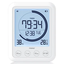 Visual Shower Clock Digital Bathroom Shower Clock Waterproof Shower Timer, Te