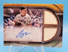 2025 Topps Museum Collection Logan Webb Dual Game Used Relic Autograph #250/299