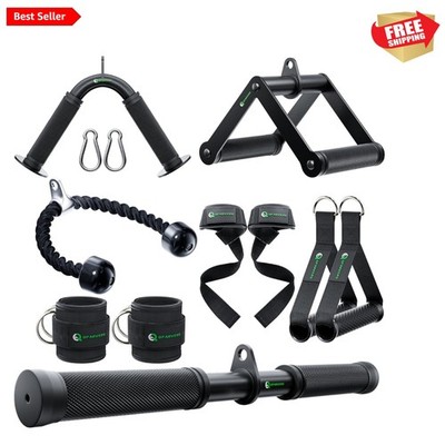 Cable Machine Attachment Set: V-Bar, Tricep Rope for Home Gym Workouts