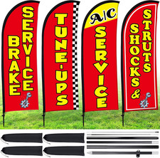 4 Pack Auto Repair Shop Feather Flag Kit With Flagpole Ground Stake Portable Bag 4 Pack Auto Repair Shop Feather Flag Kit With Flagpole Ground Stake Portable Bag