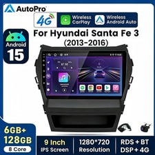 6g128gb Carplay Android 15 For Hyundai Santa Fe 2013-2016 Car Stereo Radio Gps 6g128gb Carplay Android 15 For Hyundai Santa Fe 2013-2016 Car Stereo Radio Gps