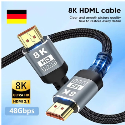 HDMI cable 8K 4K UHD 2.1 Ultra High Speed   48Gbps HDR eARC ARC gold-plated PS5