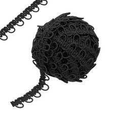 12 Yard Braid Trim with Button Loops 5/8 Inch Upholstery Trim Black,