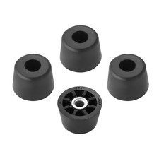 4 Medium Extra Tall Round Black Rubber Feet w/Metal Insert .625" H x .93