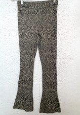 FREE PEOPLE Women's Lurex Stretch Knitted Flare Pants Sz XS Boho Bling Shine
