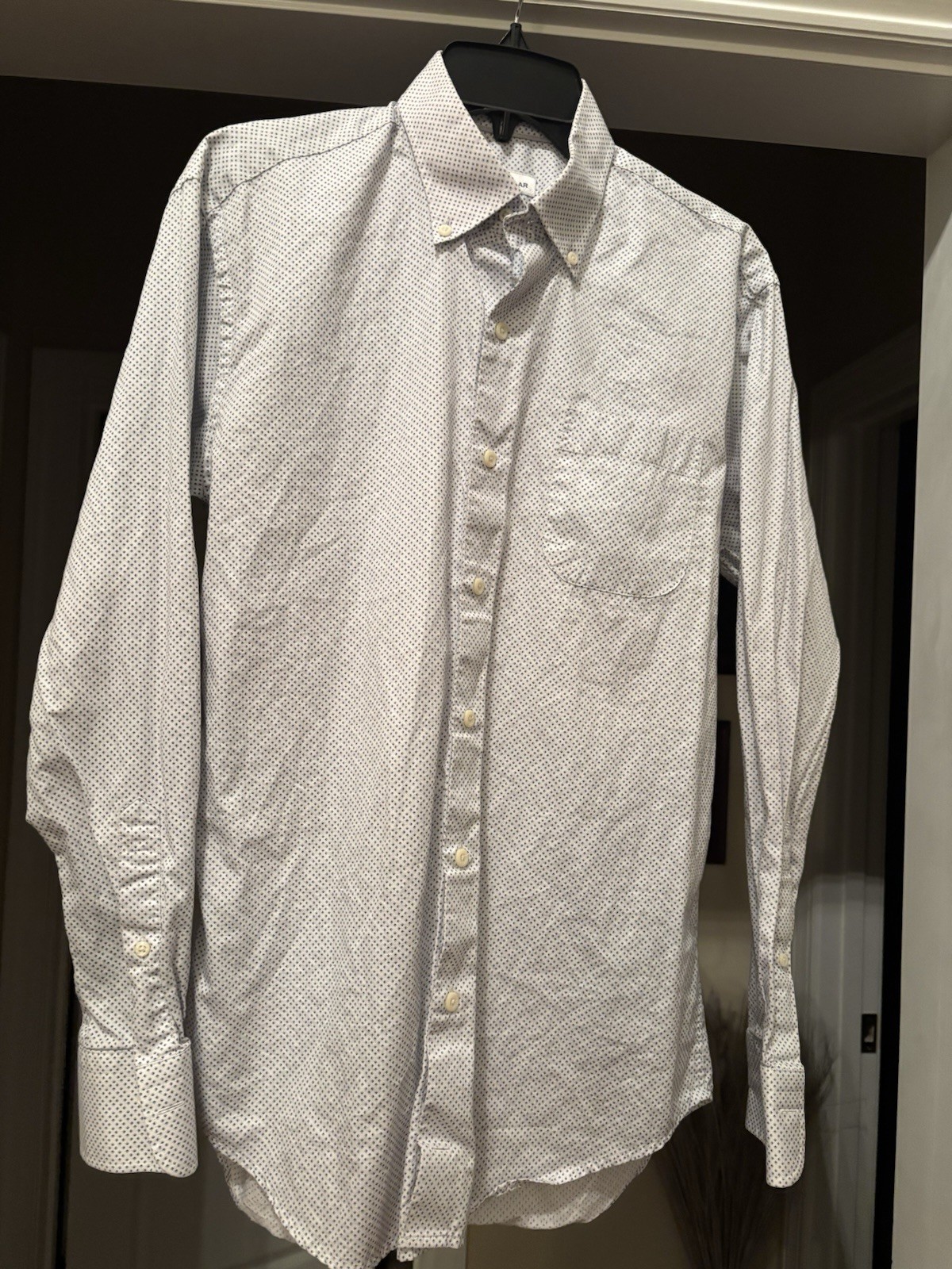 Peter Millar Button Down blue geometric micro-pri… - image 3
