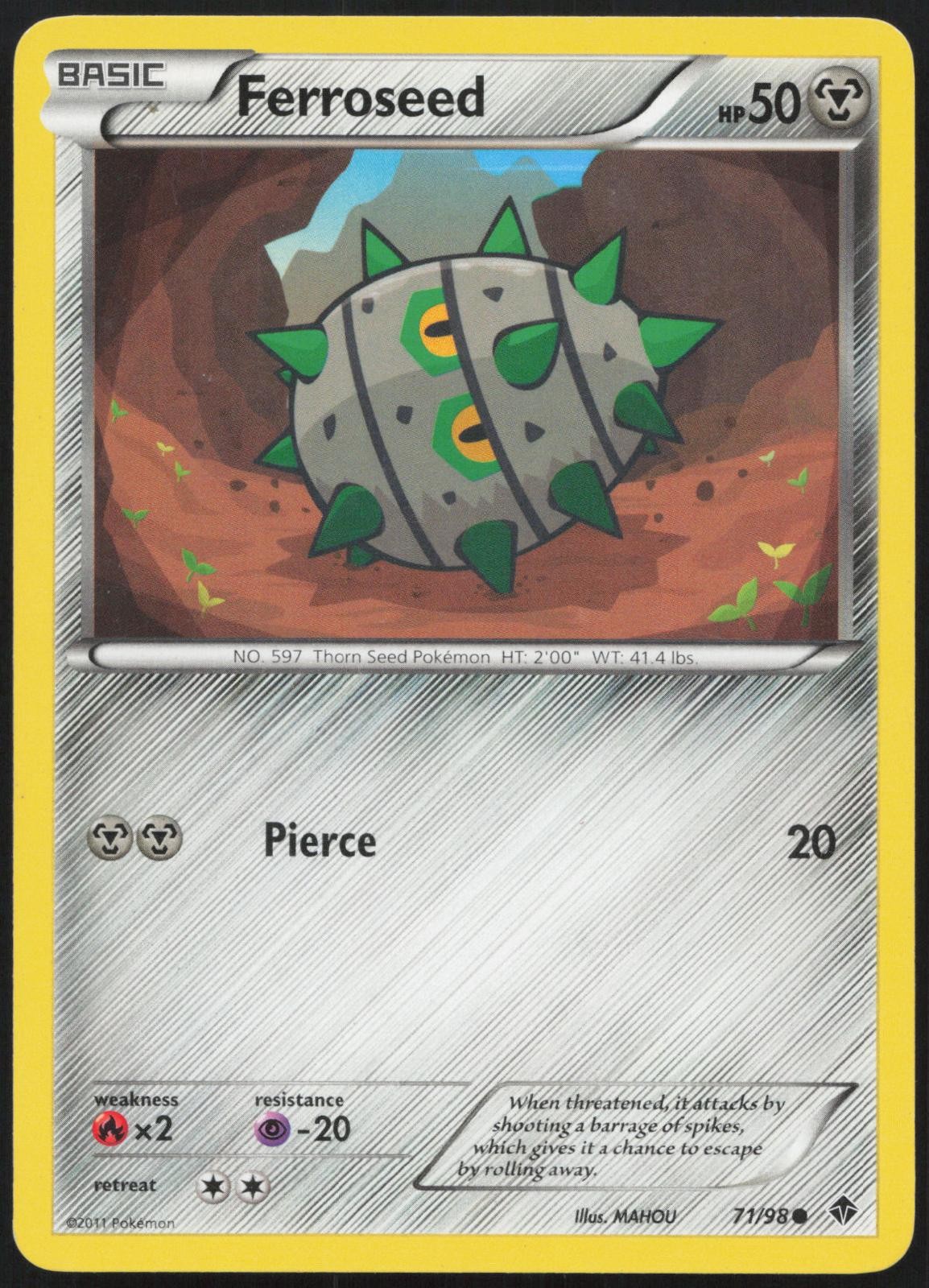 Ferroseed 71/98 Common Emerging Powers Pokemon Lightly Played