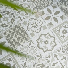 30.48cm x 30.48cm (1sqm) ORIENTAL TILES GREEN peel and stick vinyl floor tiles