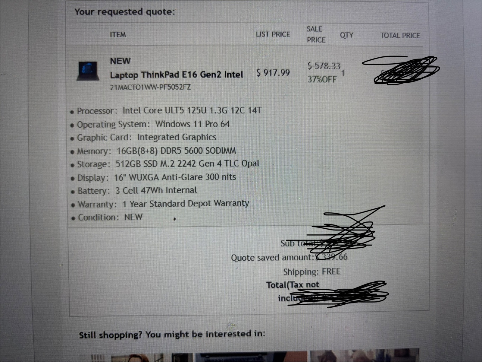 Lenovo ThinkPad E16 Gen 2 16