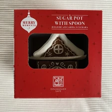 2025 ALDI Merry Moments Brown Gingerbread Sugar Cube House with Spoon