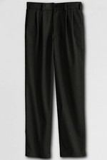 LANDS END Black Pleated School Uniforms Pants Boys 10 INSEAM 25" NEW