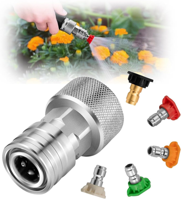 #ad Garden Hose to 3 4quot; GHT to 1 4quot; Pressure Washer Connector with Nozzles $18.99