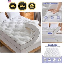 4 Inch Memory Foam Mattress Topper Queen for Back Pain Relief, Filled with Br...