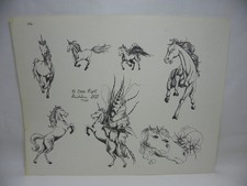Vintage 1982 Guideline 156 "Unicorns" tattoo flash. Good condition.