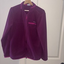 COLUMBIA SPORTSWEAR WOMEN  S SIZE L PLUM SOFT FLEECE LONG SLEEVES FULL ZIP JACKET