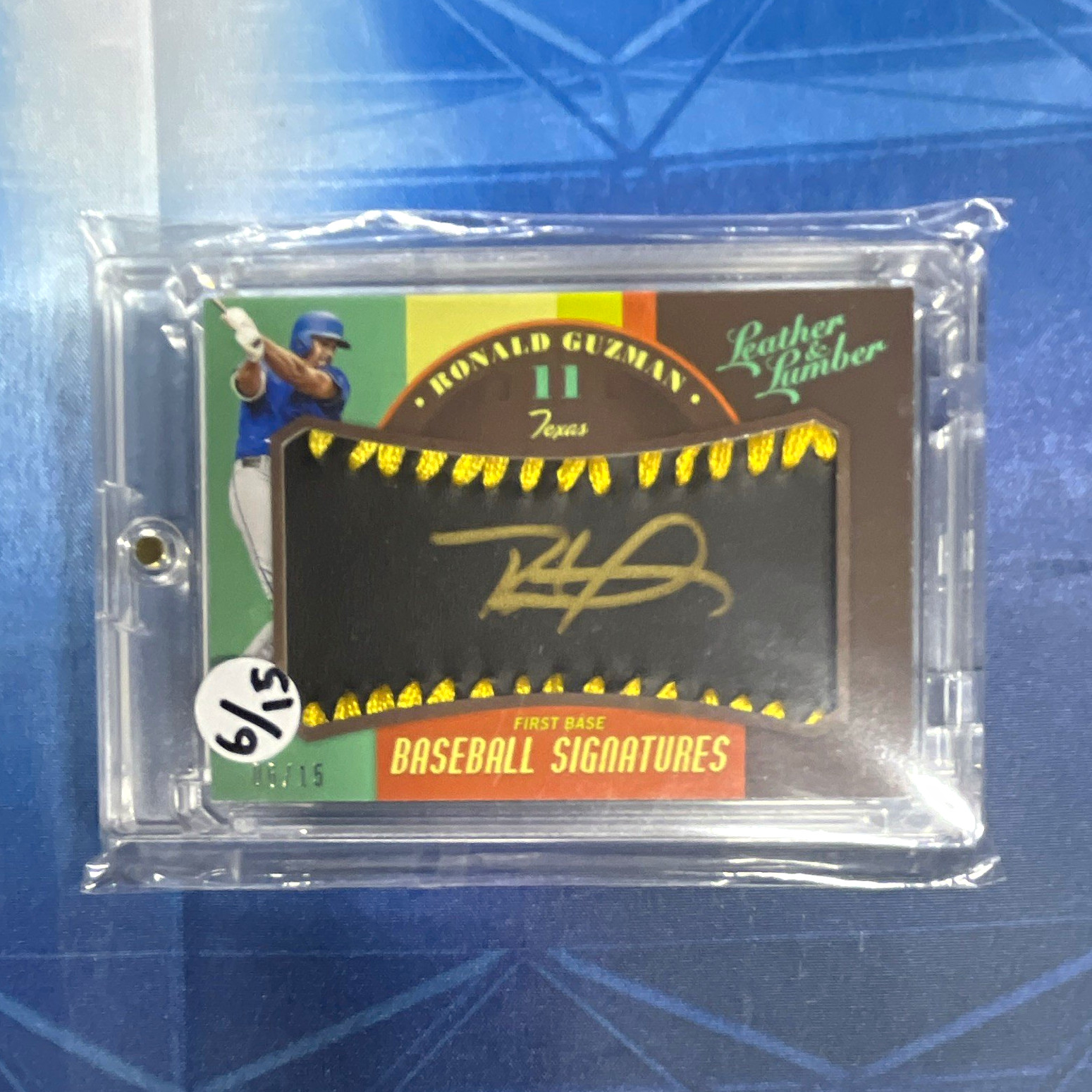 2019 Panini Leather & Lumber Ronald Guzman Baseball Signatures Auto BBS-RG 6/15