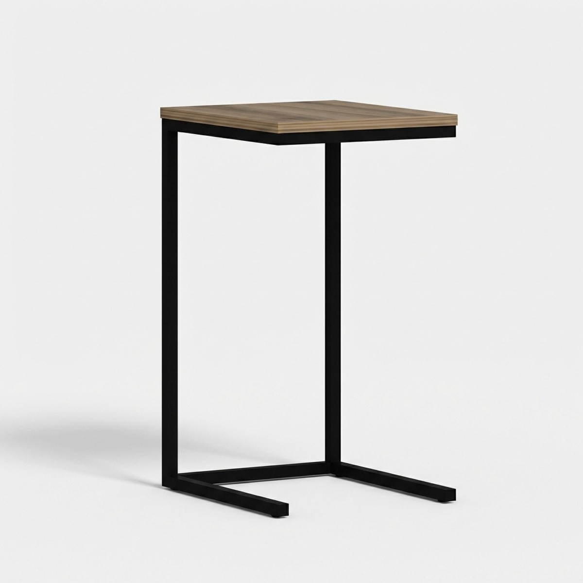 Table d'appoint compacte Davin en mélaminé avec structure en C glissable pour ordinateur