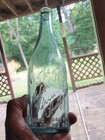 THE HUBERT FISCHER BREWERY HARTFORD CONN BLUE/GREEN BEER BOTTLE 1886-1929 — photo 1