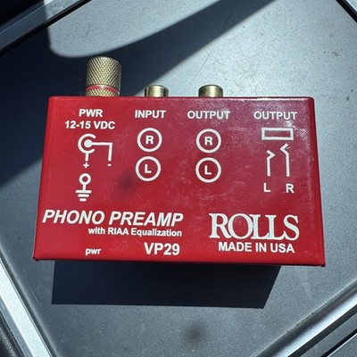 Rolls VP29 Phono Preamp RIAA EQ 2-Channel RCA In/Out Red