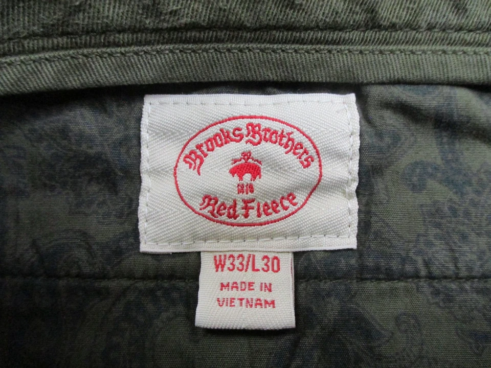 Pantalones Brooks Brothers Rojo Polar Para Hombre 33x30 Verde Calce Ajustado Estilo Chino 100145373 Foto 3 de 4