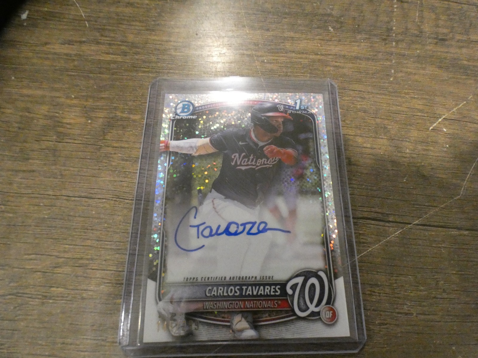 2025 Bowman Chrome Carlos Tavares Auto 1st Prospect Speckle Refractor #/299