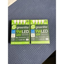 New Greenlite 9W LED Light Bulbs 60W Equivalent 8 Pack 3000K Bright White