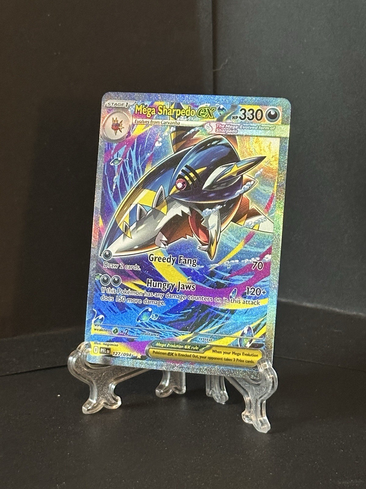 Mega Sharpedo ex 127/094 Me02: Phantasmal Flames Holo